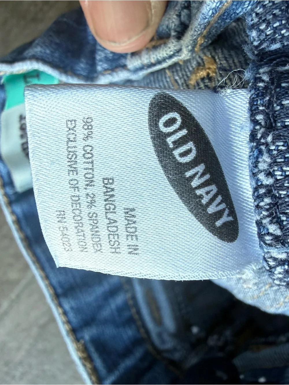 Vintage Old Navy Blue Denim Trouser Jeans with Heart Embroidery